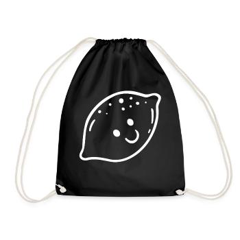 smiley citron drôle - Sac de sport léger - noir - Devant