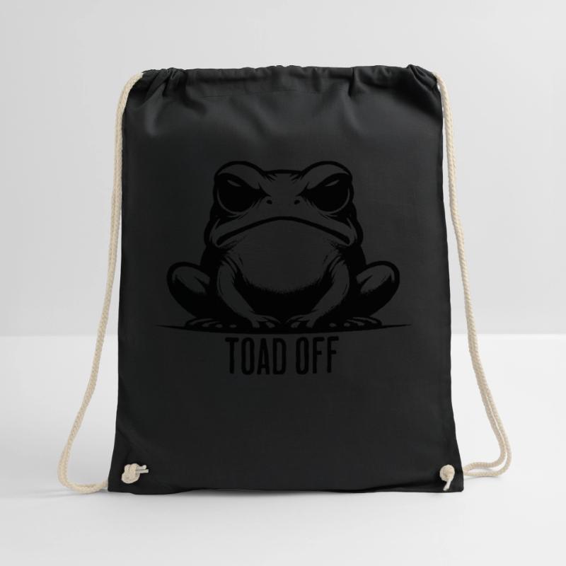 Vintage Frog Toad Meme Grumpy Frog Don't Toad Me Drawstring Bag