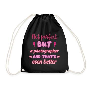 Not perfect, but photographer - Drawstring Bag - black - Front