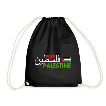 Free palestine فلسطين - Drawstring Bag - black - Front