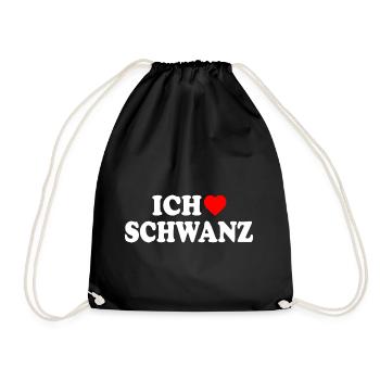 Ich liebe schwanz - Turnbeutel - Schwarz - Vorne