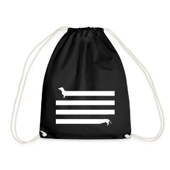Funny Dachshund Motif Dachshund Sausage Dog - Drawstring Bag - black - Front