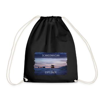 Scandinavian Explorer Iceland Norway - Drawstring Bag - black - Front