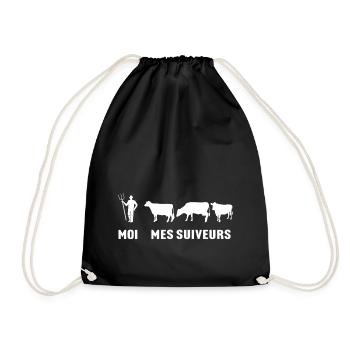moi et mes suiveurs vaches t-shirt vache - Sac de sport léger - noir - Devant