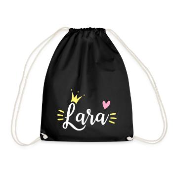 Lara Name Krone - Turnbeutel - Schwarz - Vorne