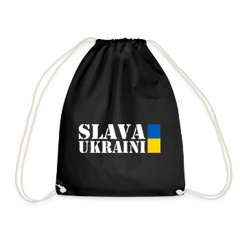 Slava ukraini - Drawstring Bag - black - Front