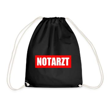 Notarzt - Turnbeutel - Schwarz - Vorne