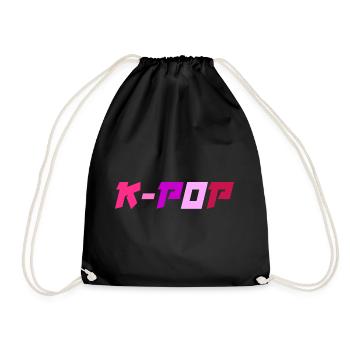 K-Pop Korean Pop Music - Drawstring Bag - black - Front