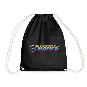Opel Manta Buntes Design Mit Reifenspuren Und Logo - Turnbeutel - Schwarz - Vorne