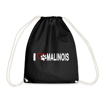 I love Malinois - Drawstring Bag - black - Front
