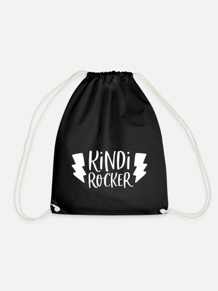 Kindergartenkind Geschenk Junge Kindi Rocker Kiga - Turnbeutel - Schwarz
