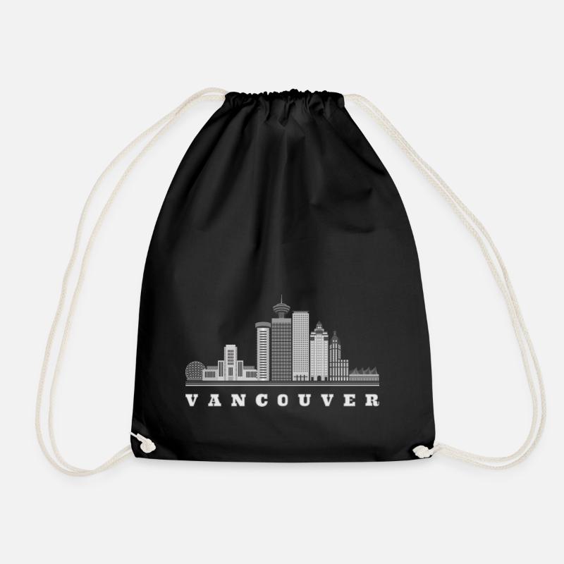 Vancouver Skyline Canada - Drawstring Bag - black