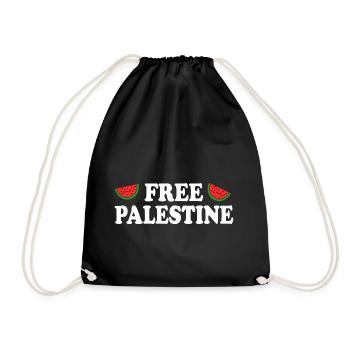 Free palestine - Drawstring Bag - black - Front