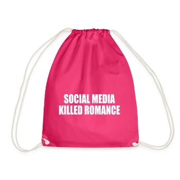 social media killed romance - Turnbeutel - Fuchsia - Vorne