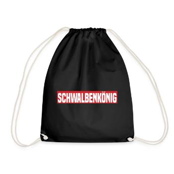 Schwalbenkönig Lustiger Kreisliga Fußball Spruch - Turnbeutel - Schwarz - Vorne