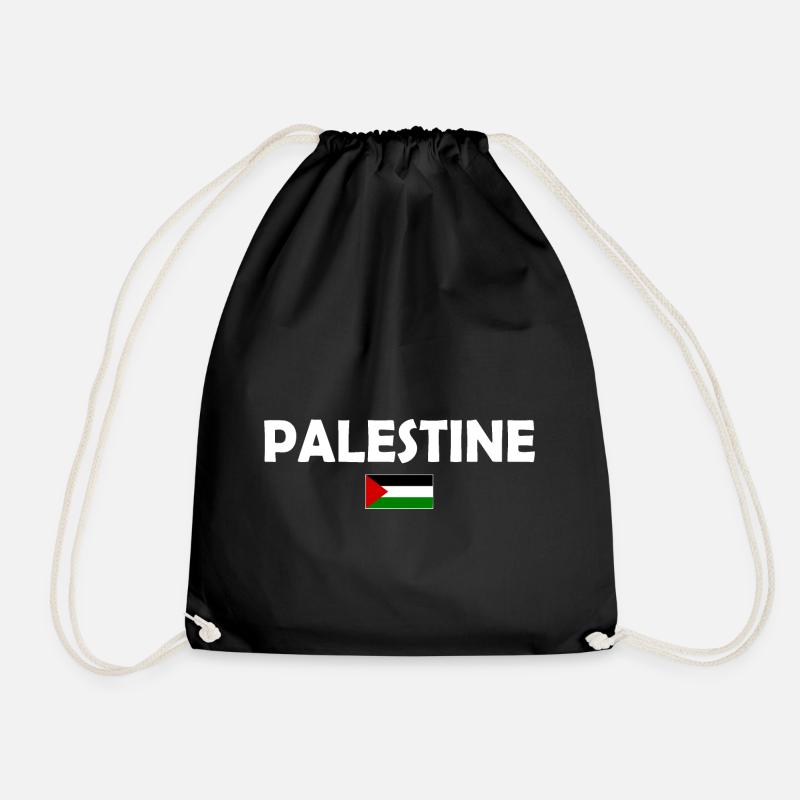 Free Palestine - Drawstring Bag - black