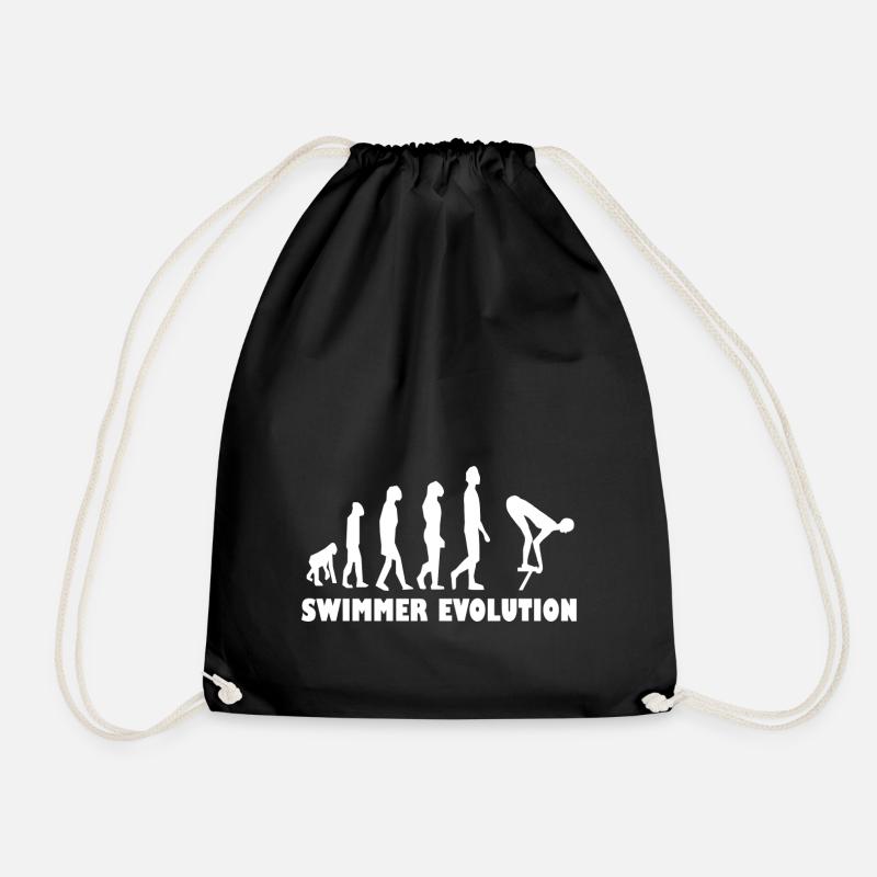 Swimmer Evolution Breaststroke Crawl Swimmer - Drawstring Bag - black