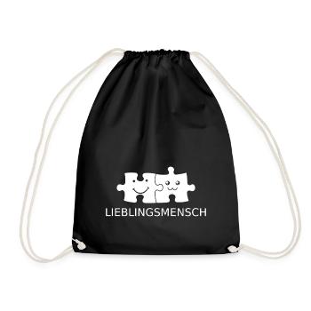 Lieblingsmensch Geschenkidee - Turnbeutel - Schwarz - Vorne