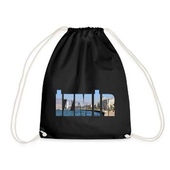 izmir city and sea - Drawstring Bag - black - Front