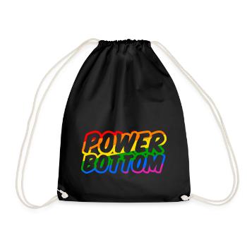 Power Bottom Shirt - Turnbeutel - Schwarz - Vorne