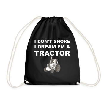 Ich schnarche nicht, ich träume.. - Geschenk - Turnbeutel - Schwarz - Vorne