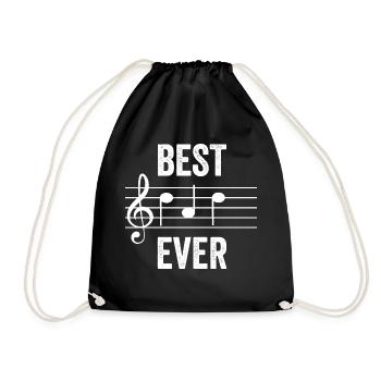BEST DAD NOTES WHITE cadeau musicien père papa - Sac de sport léger - noir - Devant