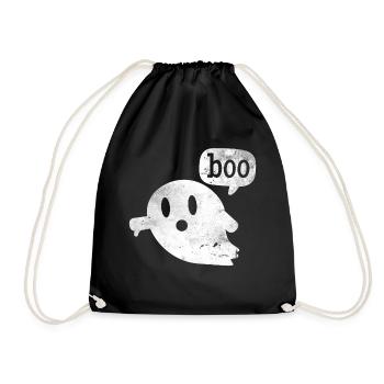 Ghost Shirt BOO Gift Ghost T-Shirt - Drawstring Bag - black - Front