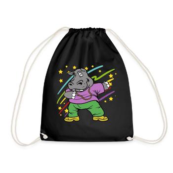 Dabbing Dab Hippopotamus Hippo Disco Party - Sac de sport léger - noir - Devant