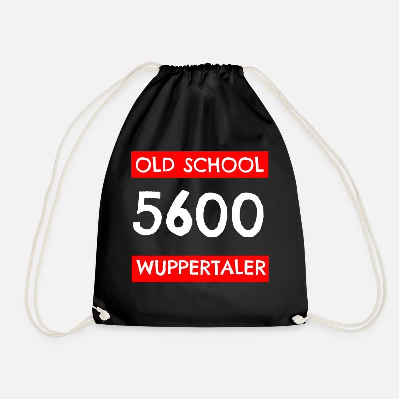 Old school Wuppertal Wuppertaler PLZ Postleitzahl - Turnbeutel - Schwarz