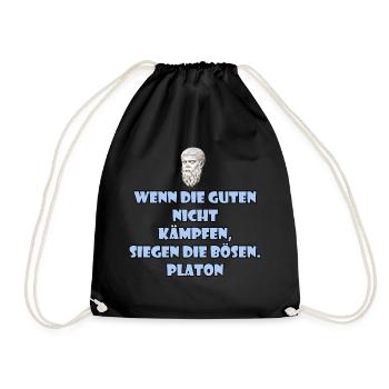 Philosophisches zum Thema Sieg und Kampf - Turnbeutel - Schwarz - Vorne