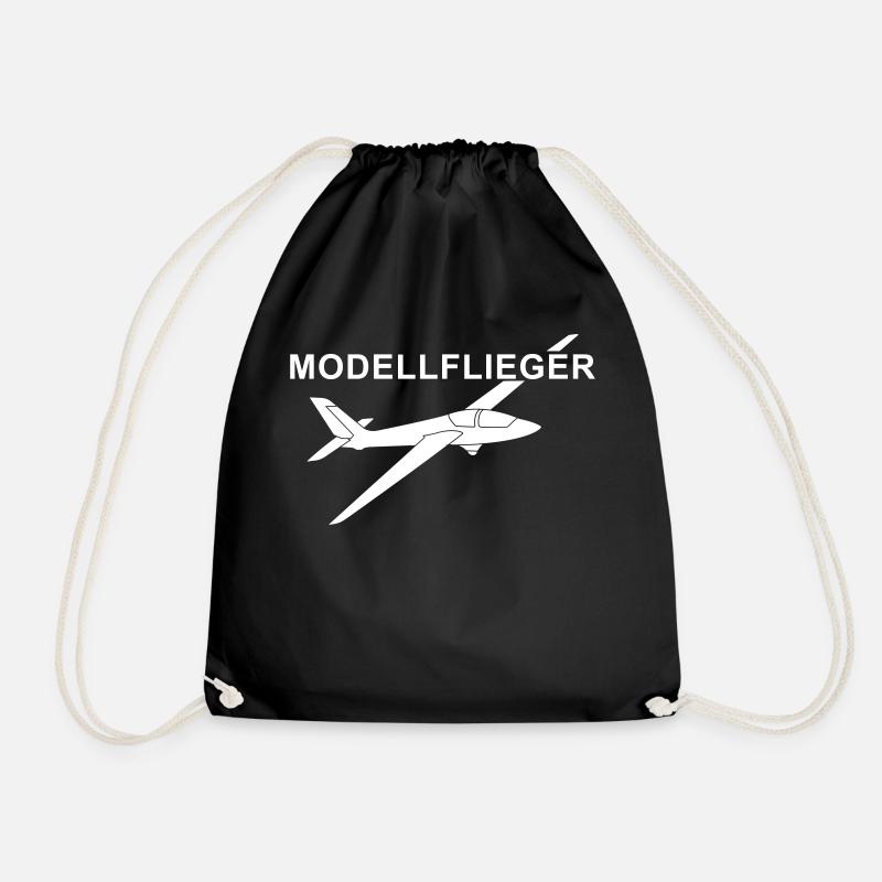 Modellflieger Modellflug Segelfliegen Geschenk - Turnbeutel - Schwarz