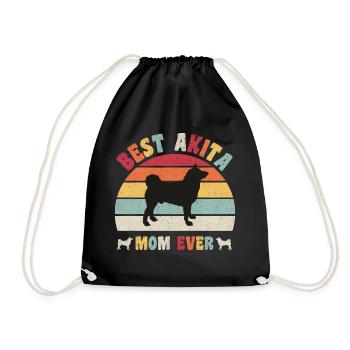 Meilleure maman Akita jamais amateurs de chiens vintage rétro - Sac de sport léger - noir - Devant