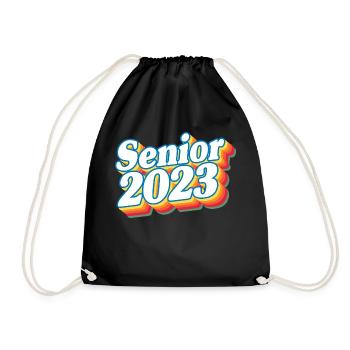 Cadeau de fête de remise des diplômes rétro de la classe senior de 2023 - Sac de sport léger - noir - Devant