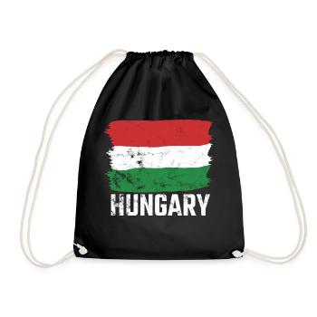 Ungarn Hungary Flagge Ungarisch Stolz - Turnbeutel - Schwarz - Vorne
