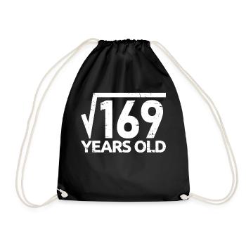 169 Quadratwurzel 13 Jahre alt Lustiger 13. Geburtstag - Turnbeutel - Schwarz - Vorne