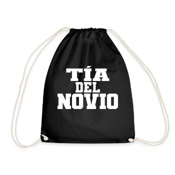 Tia del Novio Groom's Auntie Women Wedding Gift - Drawstring Bag - black - Front