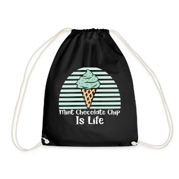 La crème glacée à la menthe et aux pépites de chocolat, c’est la vie - Sac de sport léger - noir - Devant
