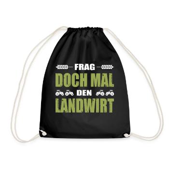 Bauernprotest Frag Doch Mal Den Landwirt Demo - Turnbeutel - Schwarz - Vorne