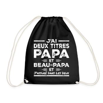 J'ai Deux Titres Papa et Beau Papa - Sac de sport léger - noir - Devant