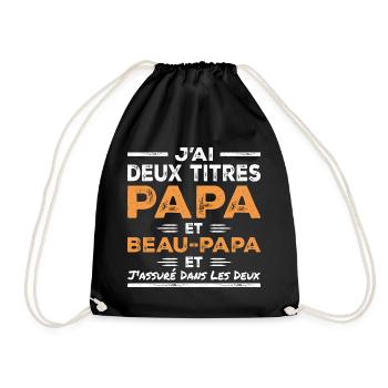 J'ai Deux Titres Papa et Beau Papa - Sac de sport léger - noir - Devant