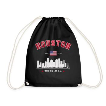 Houston Texas Est 1837 - Drawstring Bag - black - Front