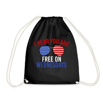 Drapeau américain Vintage Biden gratuit le mercredi - Sac de sport léger - noir - Devant