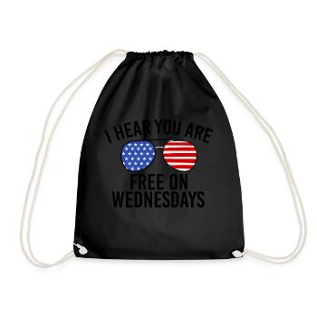 Drapeau américain Vintage Biden gratuit le mercredi - Sac de sport léger - noir - Devant