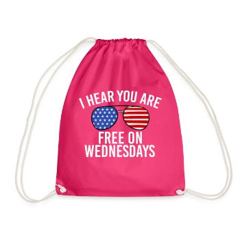 Drapeau américain Vintage Biden gratuit le mercredi - Sac de sport léger - fuchsia - Devant