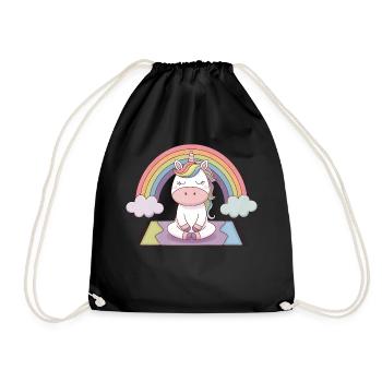 licorne de yoga - Sac de sport léger - noir - Devant