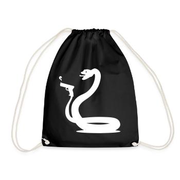 funny snake - Drawstring Bag - black - Front