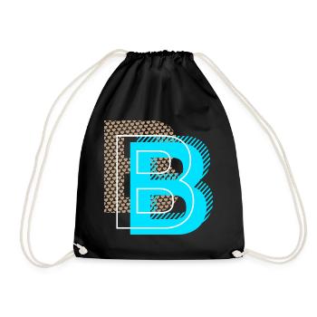 Cooler Buchstabe B - Turnbeutel - Schwarz - Vorne