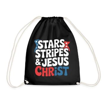 Amerikanischer Gläubiger Christ July 4th Jesus - Turnbeutel - Schwarz - Vorne