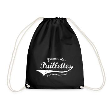 Paillettes et raclette - Sac de sport léger - noir - Devant