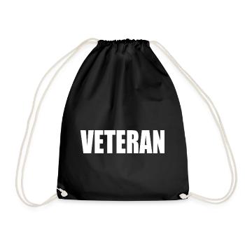 veteran - Drawstring Bag - black - Front